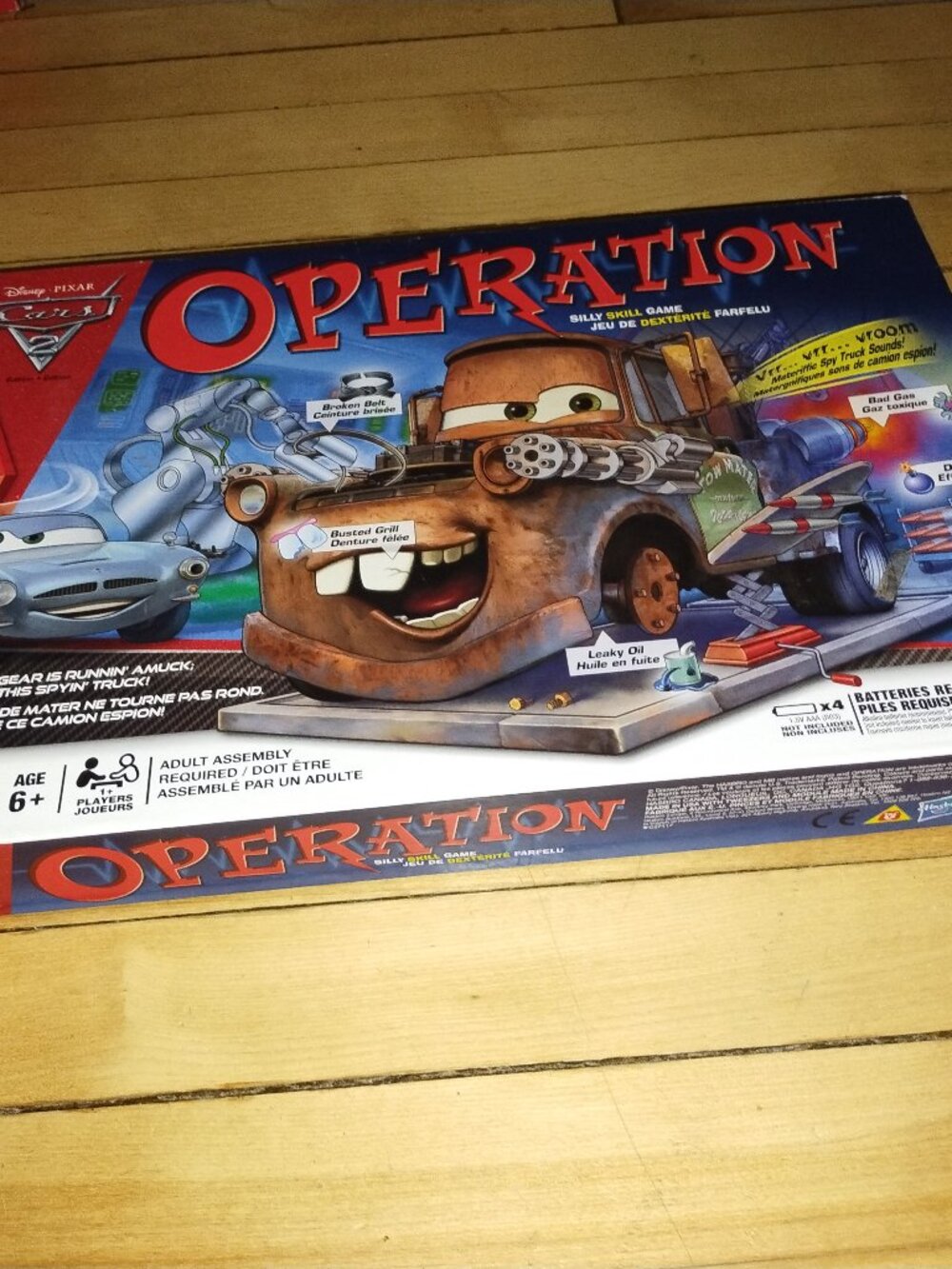 Disney Pixar Cars 2 Operation Board Game Complete (Hasbro / Disney, 2011)